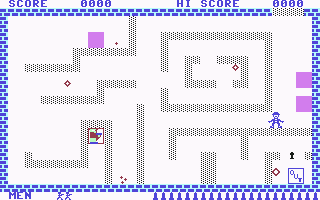Cops n' Robbers (Commodore 64) screenshot: Third floor of the Acme Diamond Co.