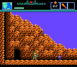 The Battle of Olympus (NES) screenshot: Entering a mountain area
