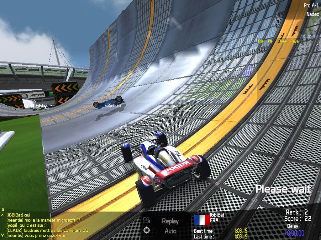 TrackMania Nations ESWC (Windows) screenshot: Some stunts are difficult to perform, and you usually have only one try.