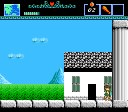 The Battle of Olympus (NES) screenshot: Greek style, columns and all