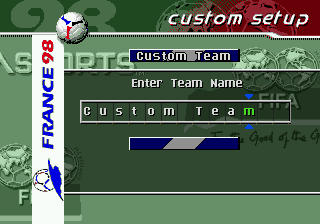 FIFA: Road to World Cup 98 (Genesis) screenshot: Creating your own team