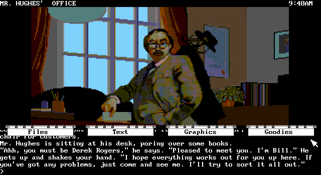 Corruption (DOS) screenshot: The company lawyer, Mr. Hughes