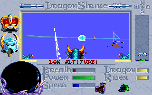 DragonStrike (DOS) screenshot: high speed/low level details playing