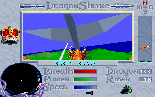DragonStrike (DOS) screenshot: Lancing a dragon