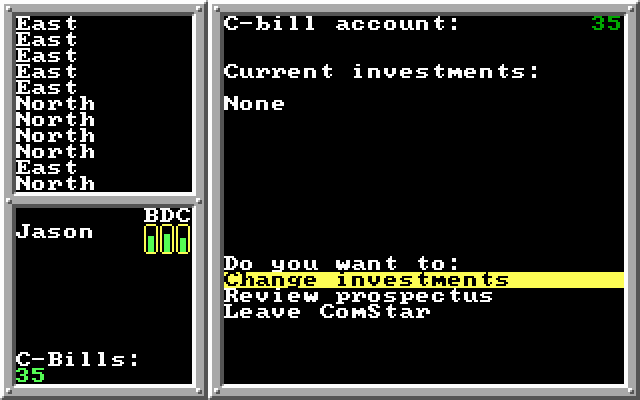 BattleTech: The Crescent Hawk's Inception (DOS) screenshot: At the ComStar station