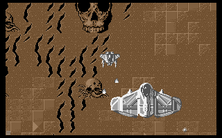 Battlestorm (DOS) screenshot: It's a Bomber! Run To The Hills! (VGA)