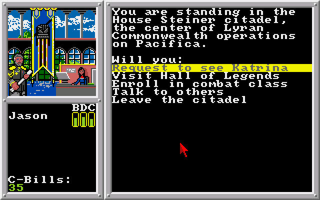 BattleTech: The Crescent Hawk's Inception (Amiga) screenshot: Inside the citadel.