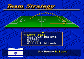 FIFA International Soccer (Genesis) screenshot: Team Strategy