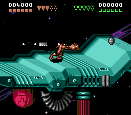 Battletoads / Double Dragon (Genesis) screenshot: Wow, look at those muscles! 2000 points