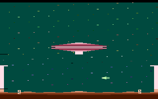 Cosmic Ark (Atari 2600) screenshot: Save creatures from the planets surface