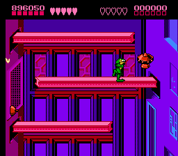Battletoads (NES) screenshot: The Intruder Excluder, level 8, is where you make your way up some sort of power plant