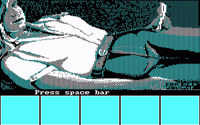 Strip Poker: A Sizzling Game of Chance (DOS) screenshot: Suzi dressed (CGA with RGB monitor)