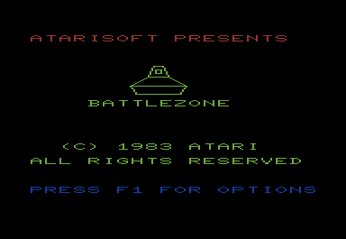 Battlezone (VIC-20) screenshot: Title screen