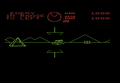 Battlezone (VIC-20) screenshot: Enemy in range...