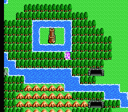 Dragon Warrior IV (NES) screenshot: Out of the cave, to the tower!