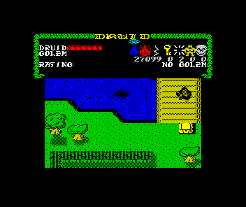 Druid (ZX Spectrum) screenshot: Crossing a bridge
