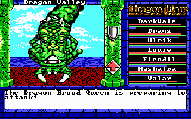 Dragon Wars (DOS) screenshot: The Dragon Brood Queen...that's one big mama!