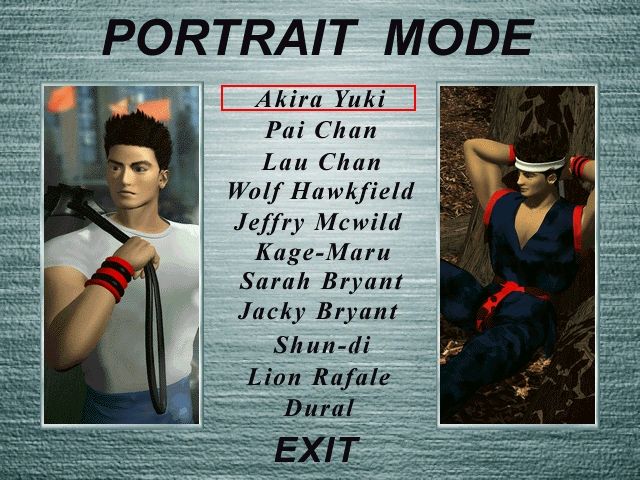 Virtua Fighter 2 (Windows) screenshot: Portrait mode