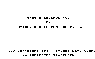 B.C. II: Grog's Revenge (Commodore 64) screenshot: Title screen