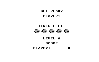 B.C. II: Grog's Revenge (Commodore 64) screenshot: Get ready, player one!