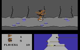 B.C. II: Grog's Revenge (Commodore 64) screenshot: Collecting clams...