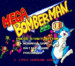 Mega Bomberman (Genesis) screenshot: Title Screen