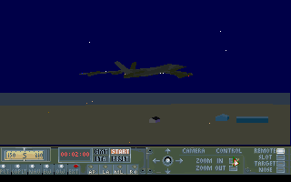 Megafortress (DOS) screenshot: A b-52 in the night