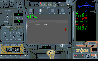Megafortress (DOS) screenshot: Offensive weapons Officer's station