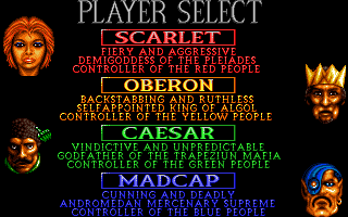 Mega lo Mania (DOS) screenshot: character selection
