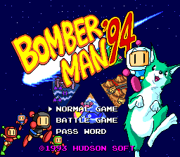 Mega Bomberman (TurboGrafx-16) screenshot: Title/Options