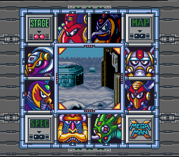 Mega Man X (SNES) screenshot: The stage select screen.