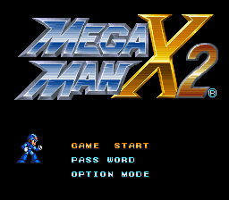 Mega Man X2 (SNES) screenshot: Title screen.