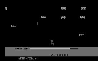Megamania (Atari 2600) screenshot: The game in black and white mode