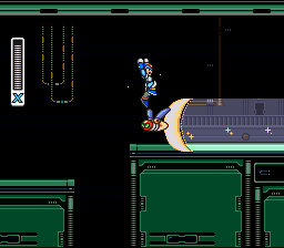 Mega Man X (SNES) screenshot: In the Power Plant stage it gets dark frequently