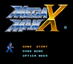 Mega Man X (SNES) screenshot: Title screen.