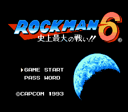 Mega Man 6 (NES) screenshot: Japanese title screen