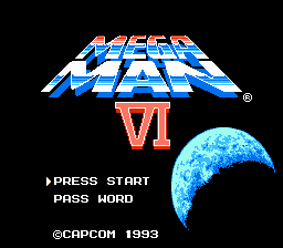 Mega Man 6 (NES) screenshot: Title screen