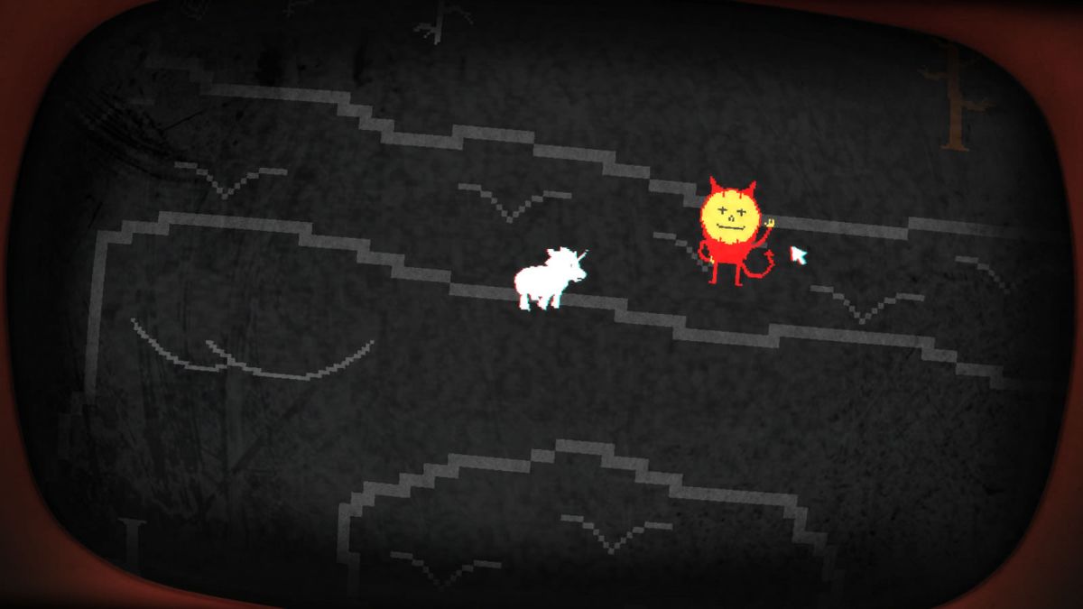 Pony Island (Windows) screenshot: The game's new mascot