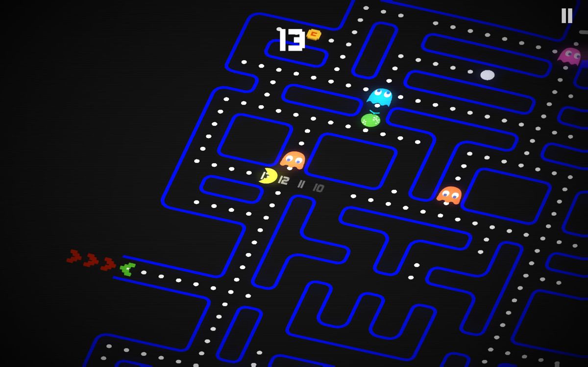 Pac-Man 256 (Windows) screenshot: Playing a game with the Classic 80's variant.