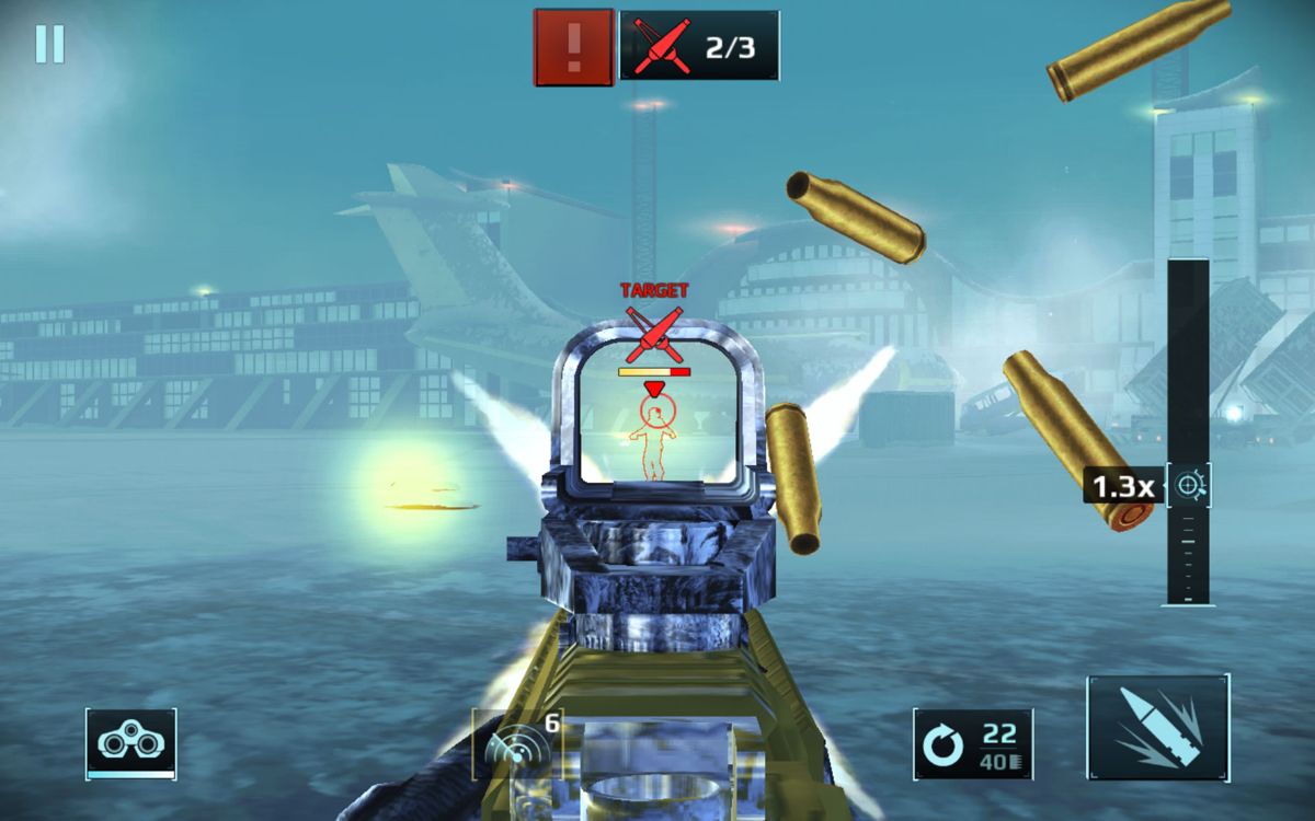 Sniper Fury (Android) screenshot: A health bar above an enemy shows the remaining health.