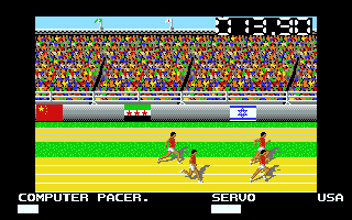 Mega Sports (Atari ST) screenshot: Running a race (Summer Games)