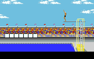 Mega Sports (Atari ST) screenshot: Platform diving (Summer Games)
