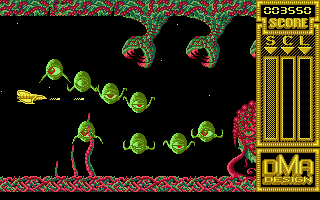 Menace (Atari ST) screenshot: Gameplay on the first level