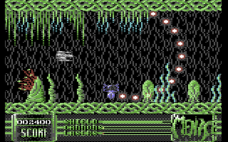 Menace (Commodore 64) screenshot: An attacking dragon