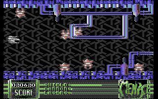 Menace (Commodore 64) screenshot: Gameplay on the second level
