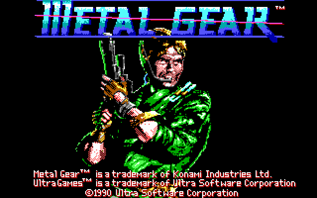 Metal Gear (DOS) screenshot: Title screen (EGA/Tandy)