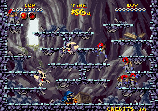Nightmare in the Dark (Arcade) screenshot: Stage 4 - The Cave of Death