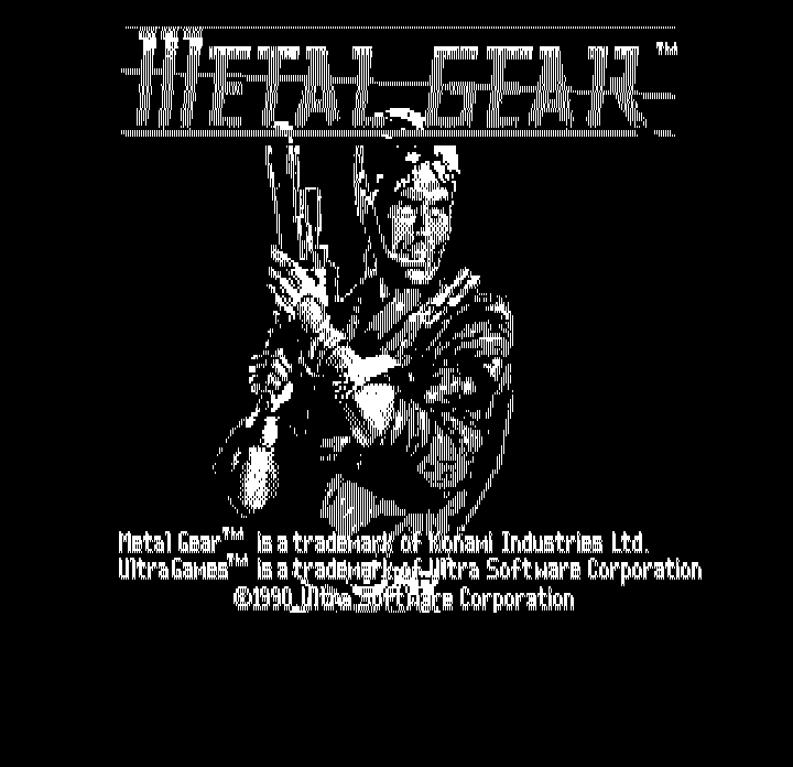Metal Gear (DOS) screenshot: Title screen (Hercules Monochrome)
