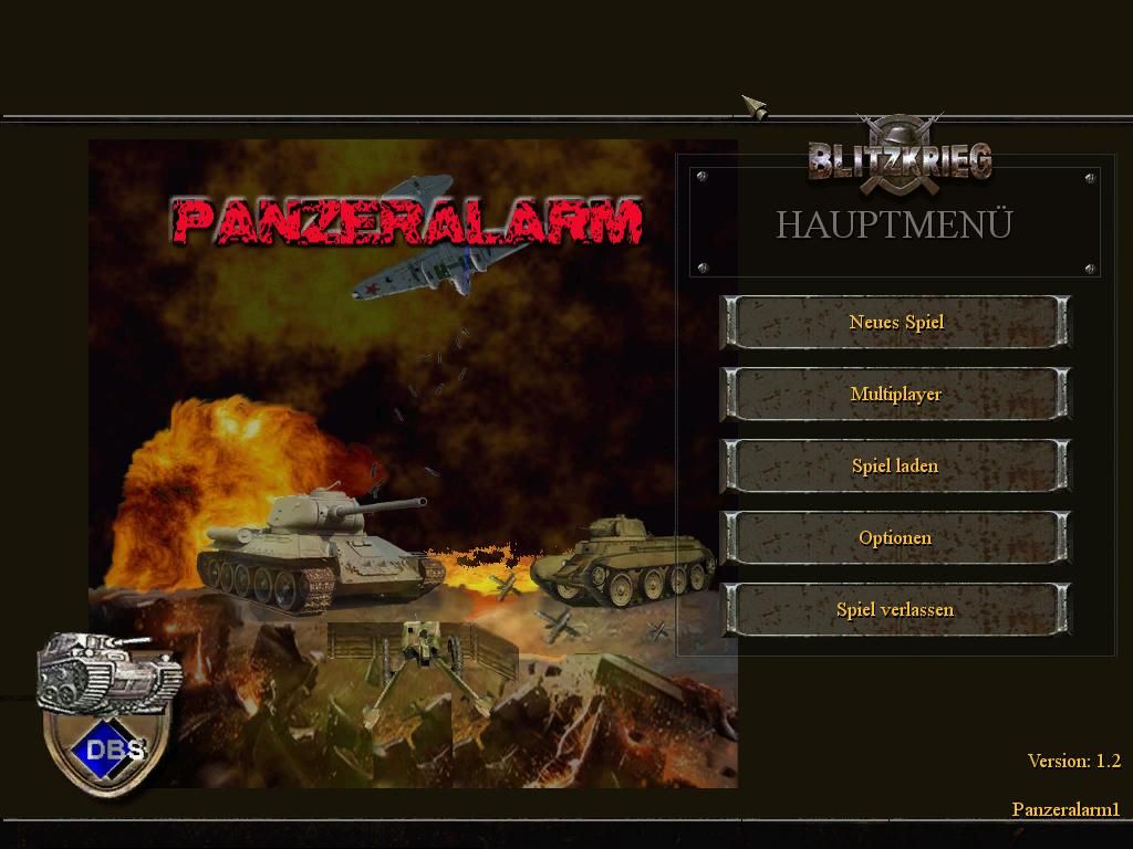 Panzeralarm (Windows) screenshot: Main menu