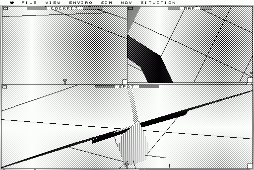 Microsoft Flight Simulator (Macintosh) screenshot: multiple view windows